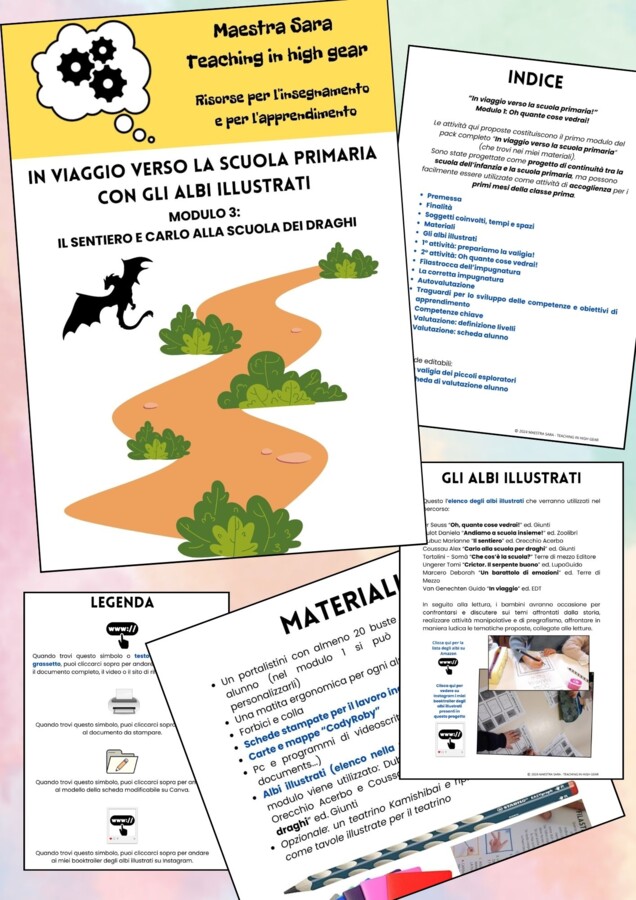 Modulo 3 di "In viaggio verso la scuola primaria con gli albi illustrati": "Il sentiero" e "Carlo alla scuola dei draghi"