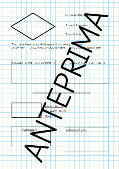 VERIFICA DI GEOMETRIA CL.5 (PERIMETRO E AREA QUADRILATERI)