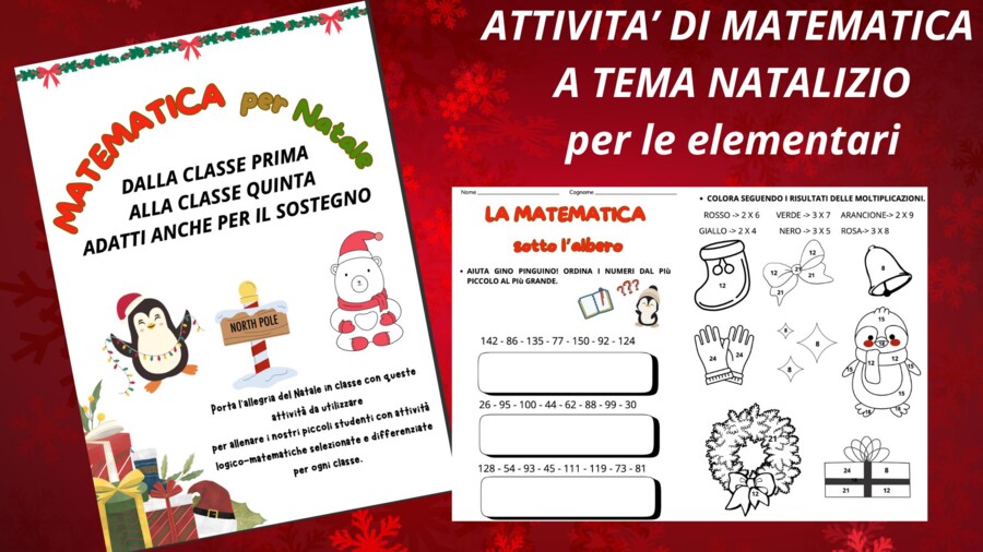 Esercizi di matematica natalizi - dalla prima alla quinta elementare