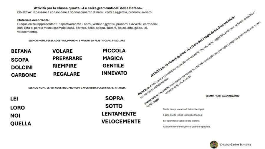 LA BEFANA STELLA E IL SUO MAGICO VOLO-ATTIVITÀ DI ITALIANO DALLA PRIMA ALLA QUINTA