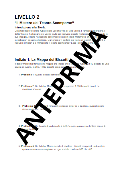 INVESTIGATORI MATEMATICI - VACANZE PASQUA CLASSE 4