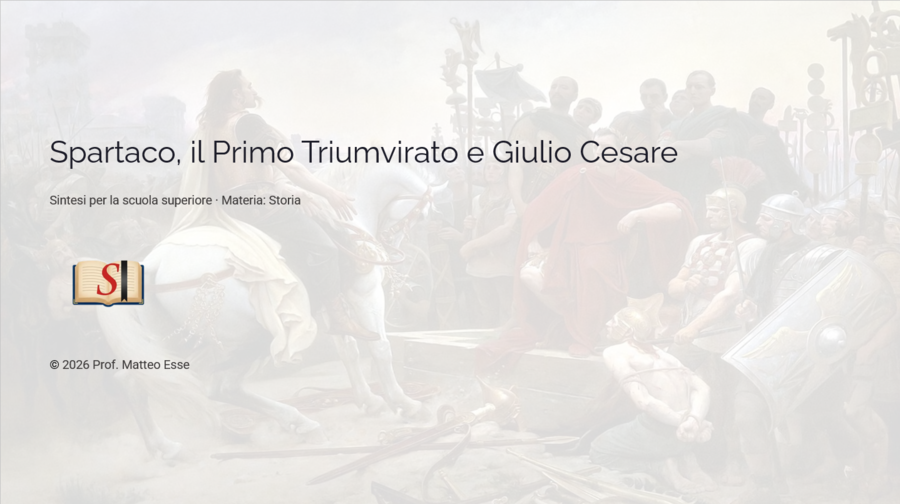 Spartaco, il Primo Triumvirato e Giulio Cesare – Kit Didattico Completo (Schede + Verifica + Griglia di Valutazione)