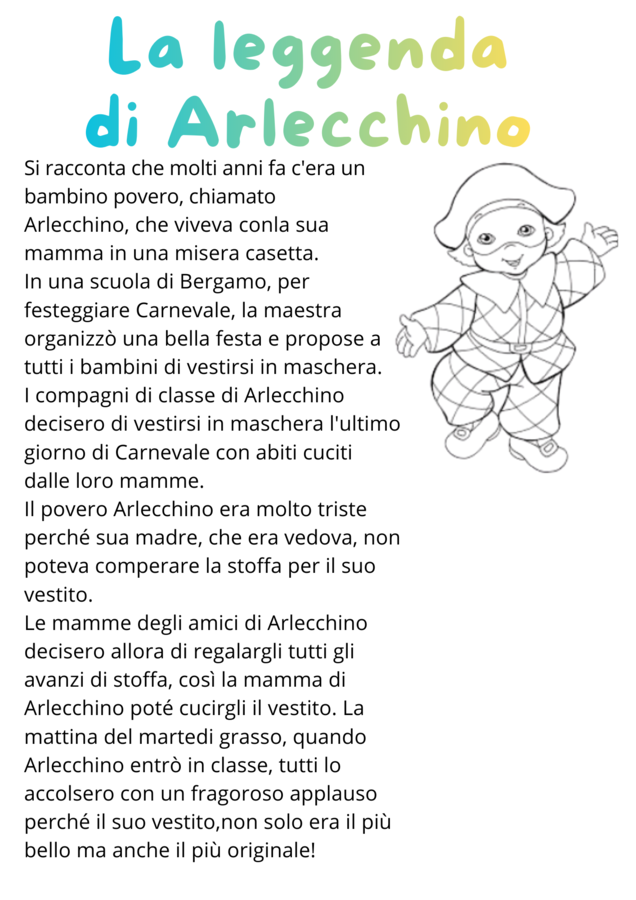 Le maschere di Carnevale: Poesia- Leggenda- testo descrittivo