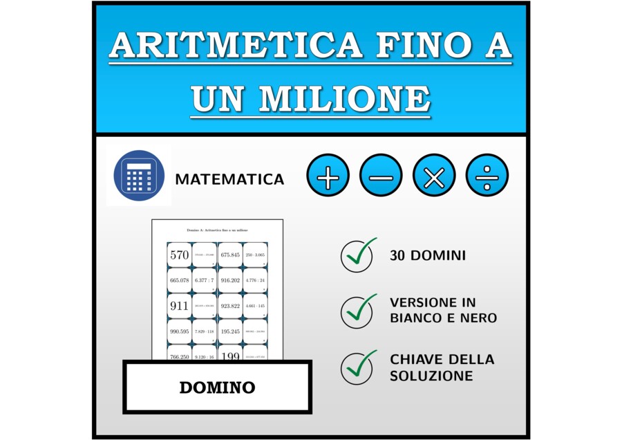 Domino - Aritmetica fino a un milione | Attività Matematica