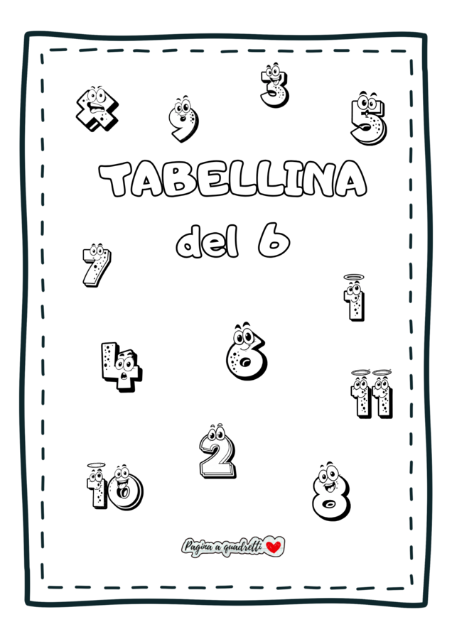 Tabellina del 6. Il mio quaderno delle tabelline