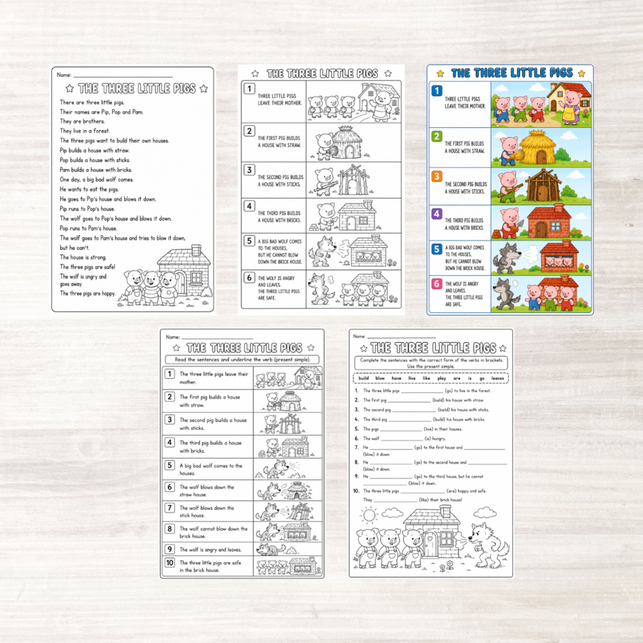 "Three Little Pigs" schede didattiche in inglese