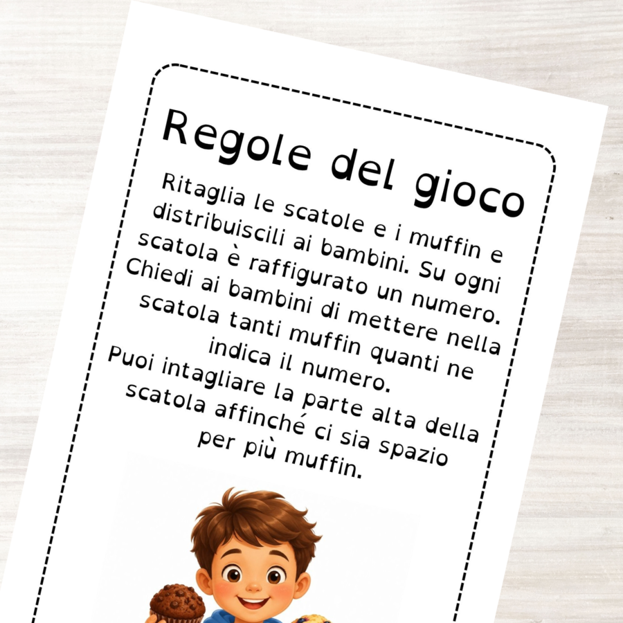 Gioco didattico per imparare a contare con i muffin
