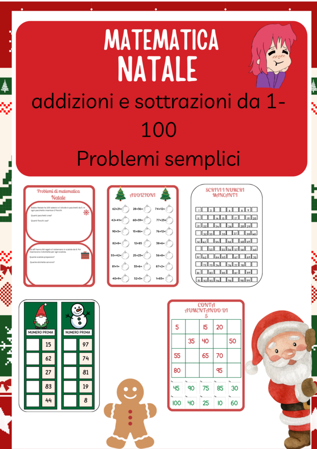 Matematica di natale: problemi e operazioni add-sott