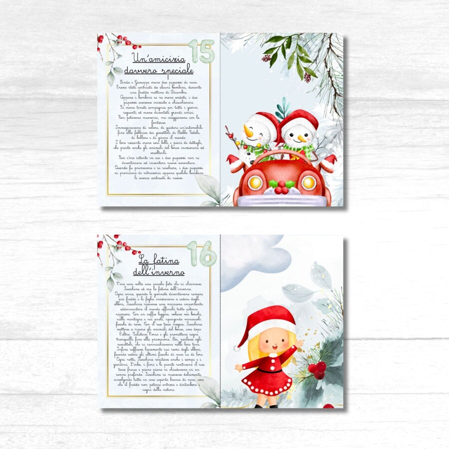 24 storie di Natale da stampare - Calendario dell'avvento in corsivo