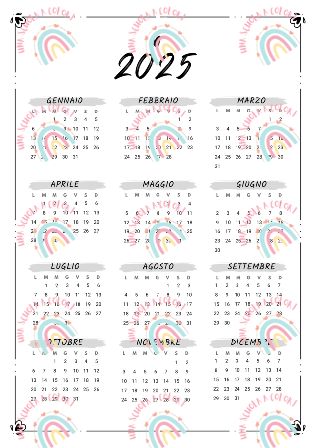Agenda del docente spampabile 2025/26