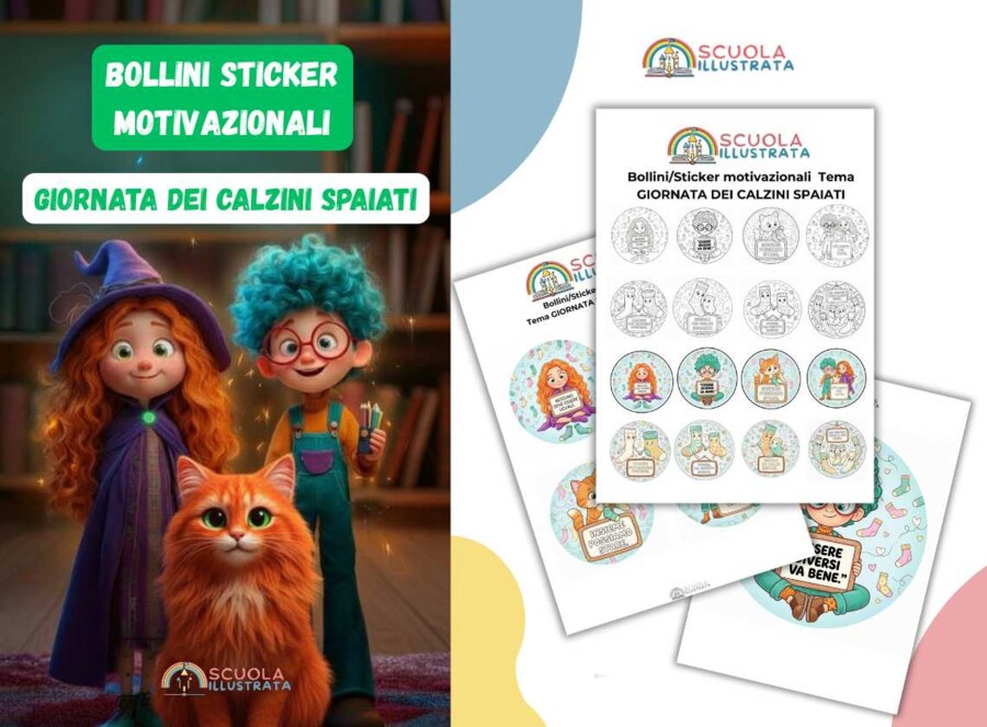 Bollini / Sticker motivazionali – Giornata dei Calzini Spaiati