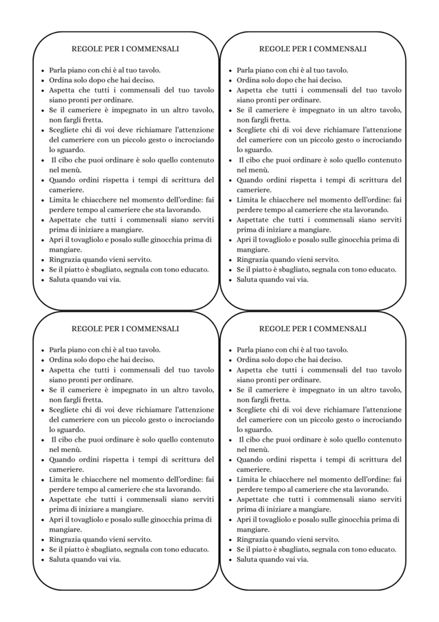 Tutti al ristorante: menù da 1 a 20!