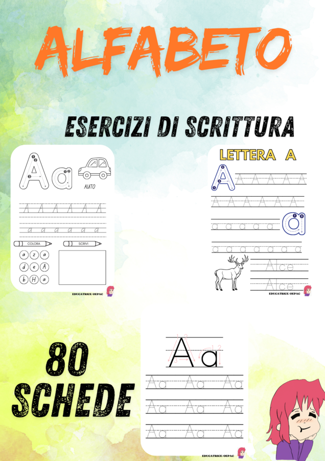 alfabeto: esercizi di scrittura: 80 pag