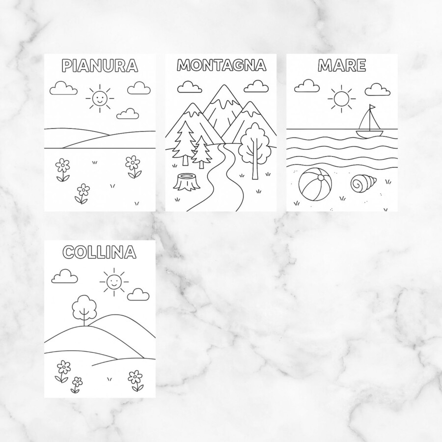 Paesaggi geografici da colorare