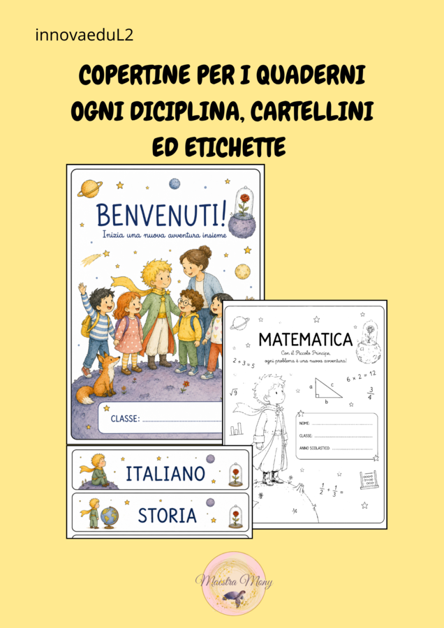 Copertine quaderni ispirate al Piccolo Principe