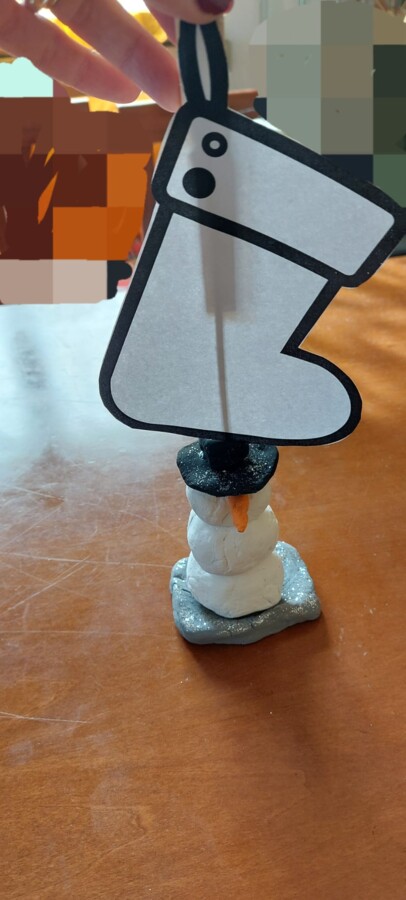 Pupazzo di neve portafoto