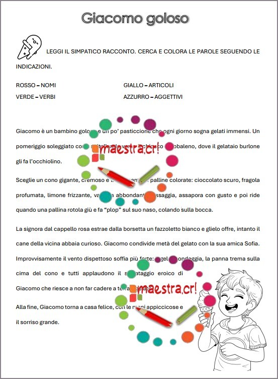Le parti della grammatica - Giacomo goloso