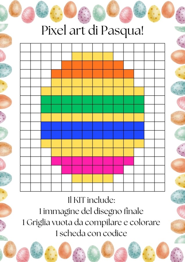 Pixel art di Pasqua_uovo giallo
