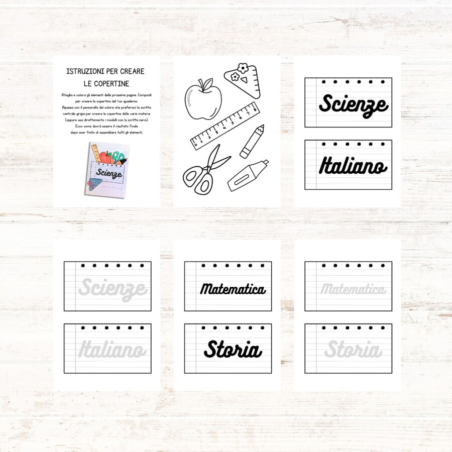Kit per la creazione delle copertine dei tuoi quaderni