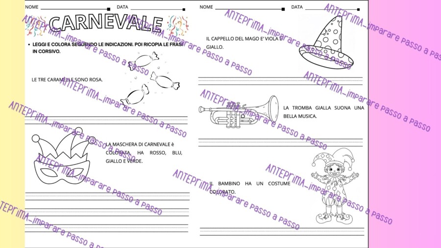 Carnevale in allegria: attività a tema per prima e seconda