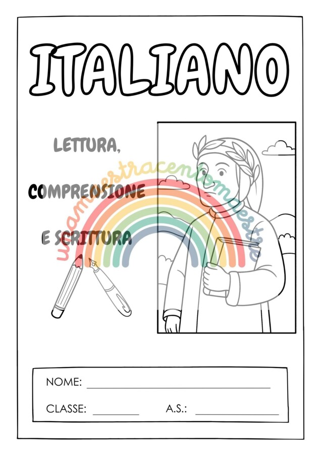 Copertine per quaderni di italiano e inglese