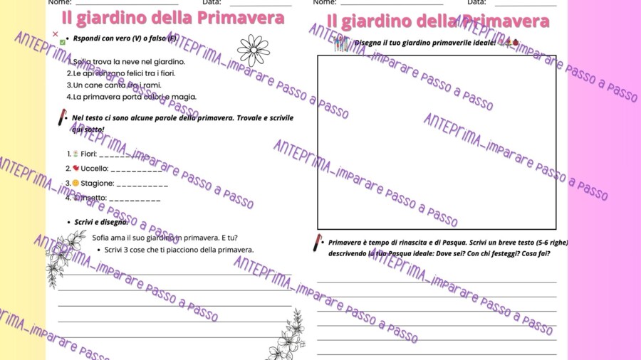 Compiti e attività Didattiche per Primavera e Pasqua!