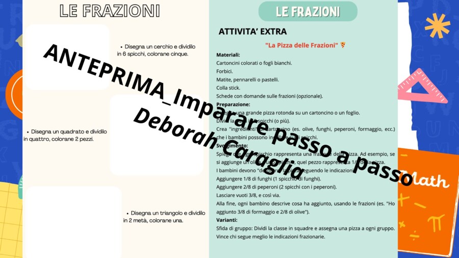 Le frazioni_attività colorate e semplici spiegazioni per introdurre al concetto di frazione