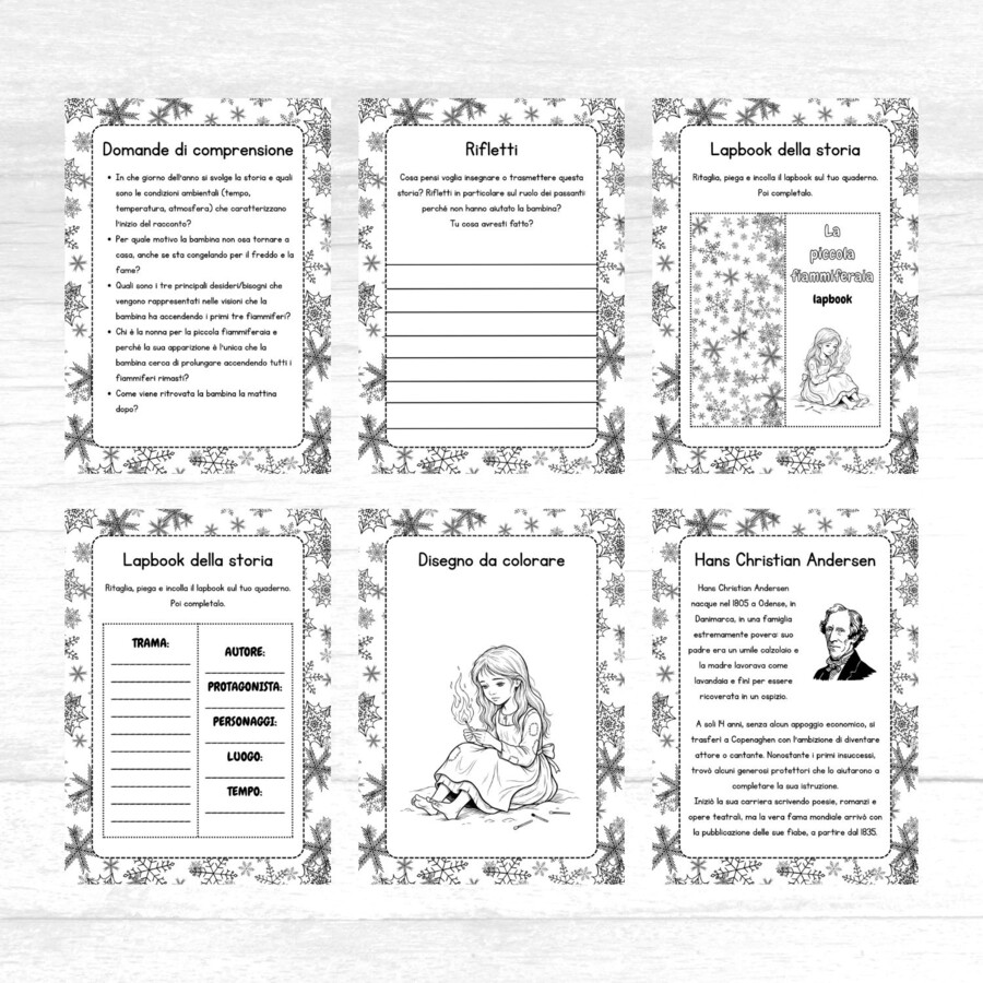 La piccola fiammiferaia - schede didattiche e lapbook
