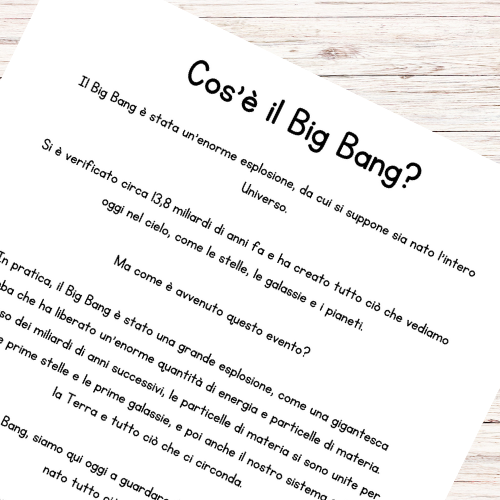 Schede didattiche Big Bang