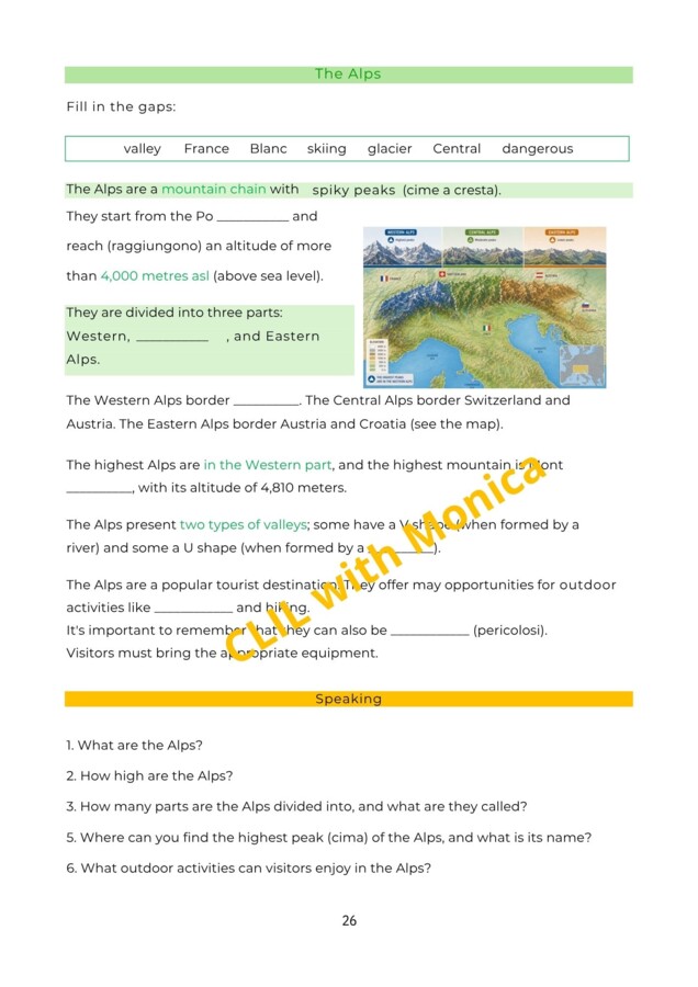 CLIL Geofrafia classe 4: Alpi - CLIL Geography Year 4: Alps