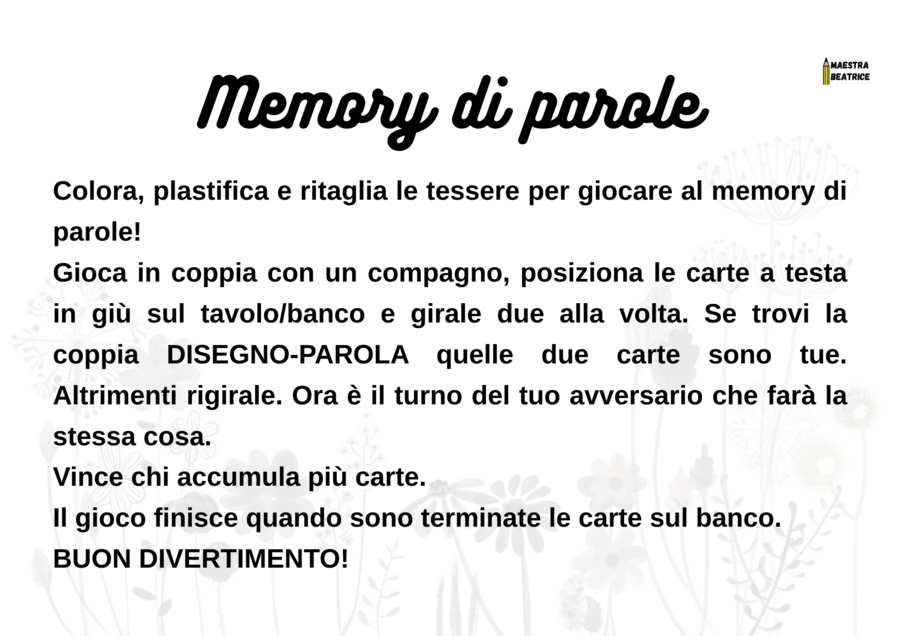 MEMORY DI PAROLE