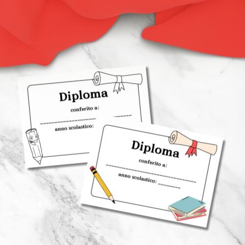 Diploma scuola primaria di fine anno da stampare
