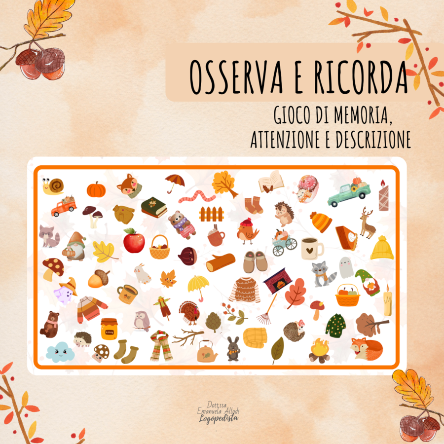 "Osserva e ricorda" - Gioco di memoria, attenzione e descrizione