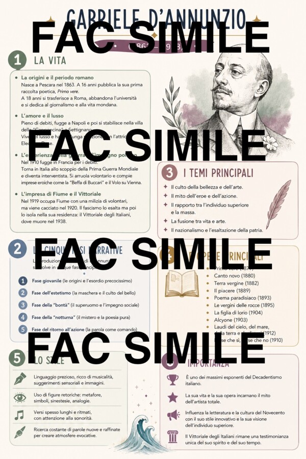 Schema riassuntivo D’Annunzio
