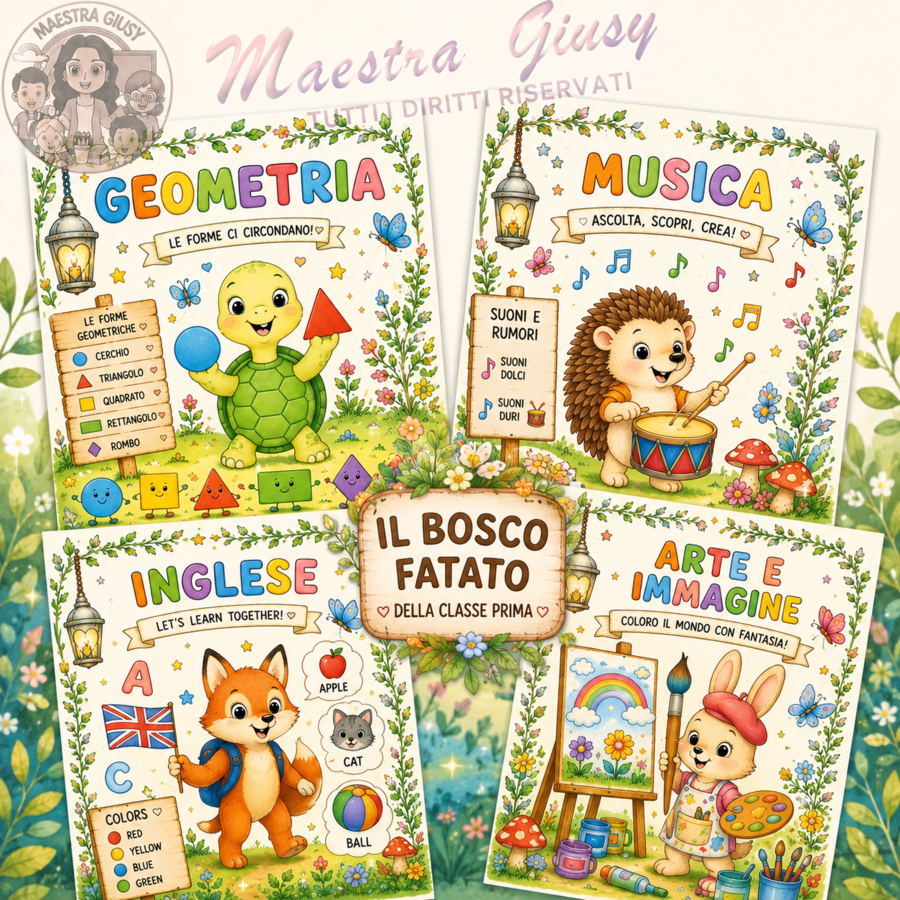 Copertine Quaderni Classe Prima – Bosco Fatato | Da Colorare