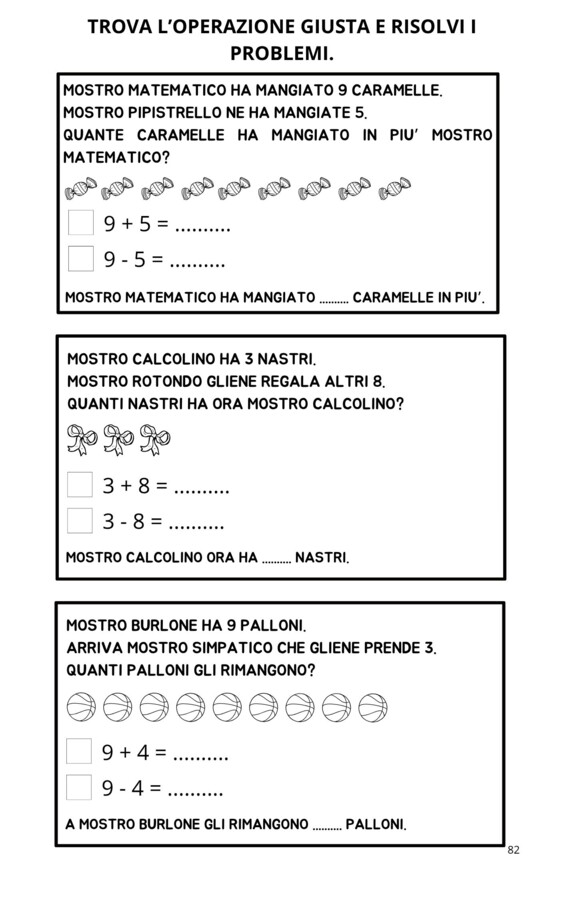 L'allegra banda dei mostri matematici - eserciziario COMPLETO per la prima elementare