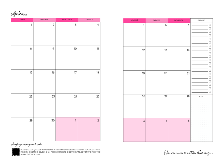 La BellAgenda 2025/2026 - Teacher Planner (Fucsia)