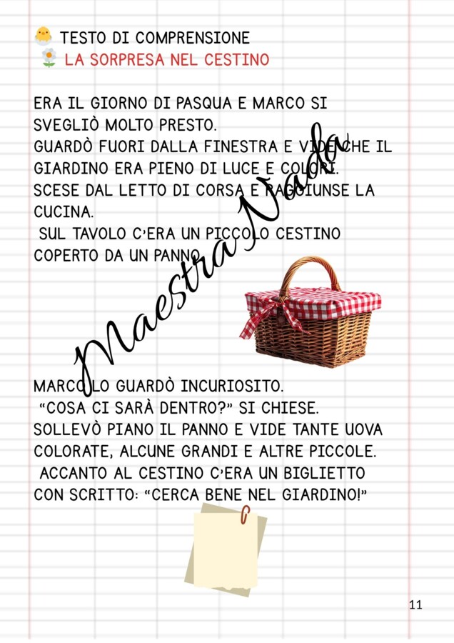 “Leggere, Capire e Scrivere con la Pasqua” percorso completo di italiano, attività pronte all’uso (classe seconda)