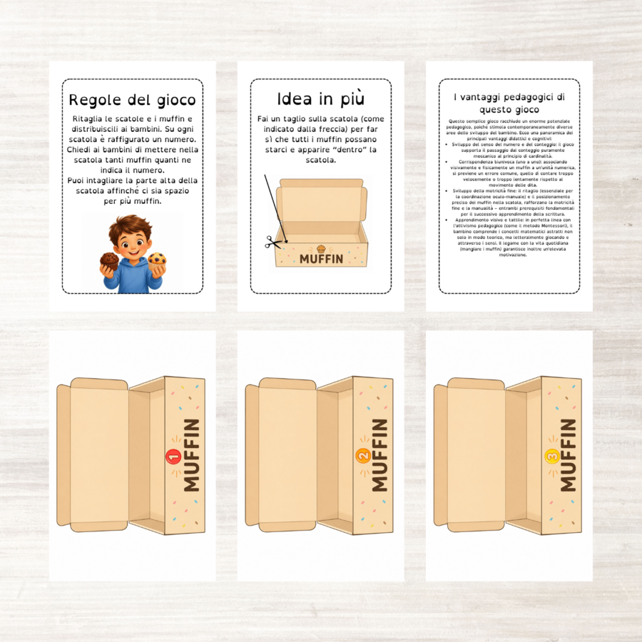 Gioco didattico per imparare a contare con i muffin