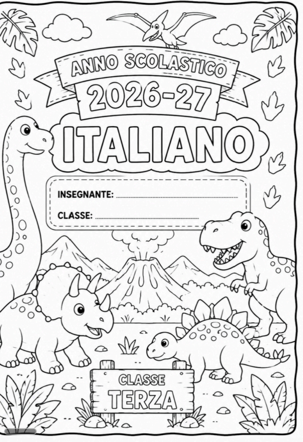 Copertine classe terza elementare dinosauri