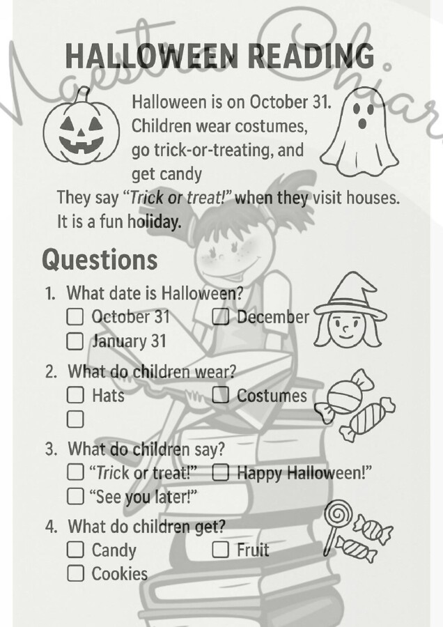 Reading comprehension - Halloween