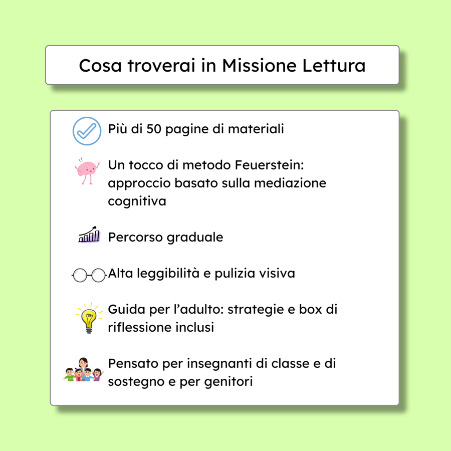 Missione lettura vol.1: Kit potenziamento sillabico e fonologico ispirato al Metodo Feuerstein per bambini con BES e DSA