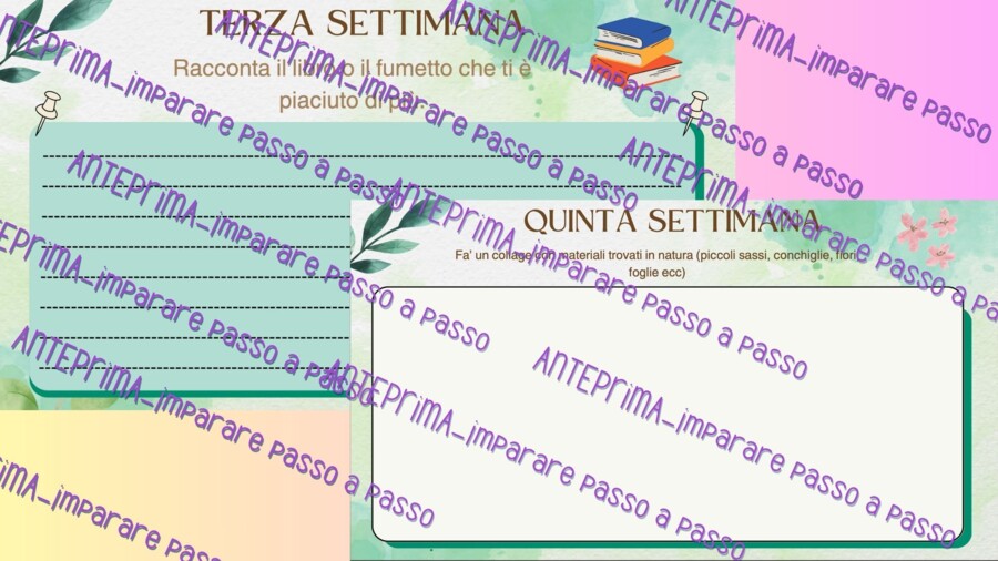 Calendario estivo: compito delle vacanze alternativo