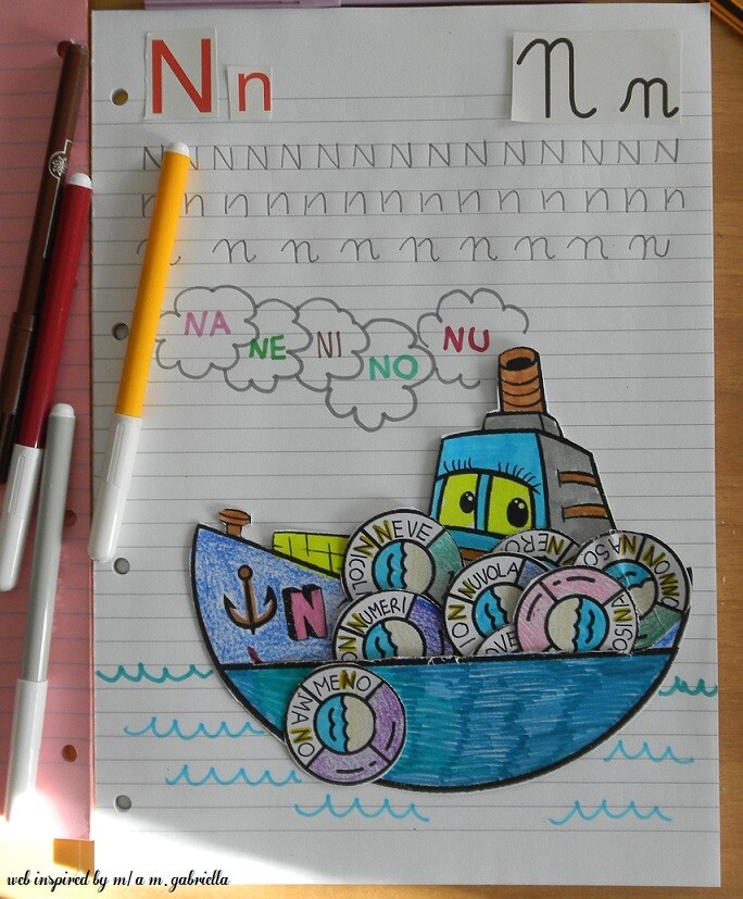 Lettera N di Nave con taschino