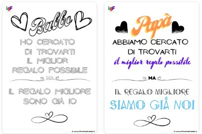 Biglietto per papà/babbo _ 4 versioni