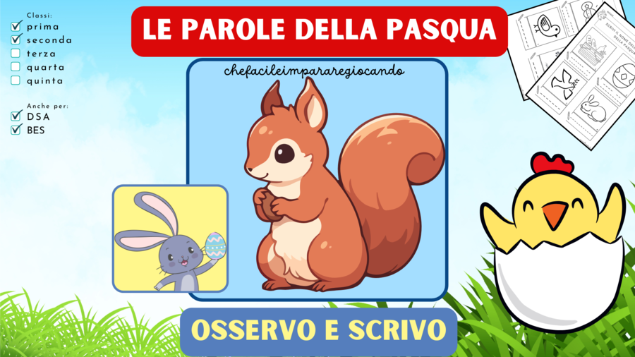 IMPARO LE PAROLE DELLA PASQUA CON GIORGINO, LO SCOIATTOLO DEL GIARDINO