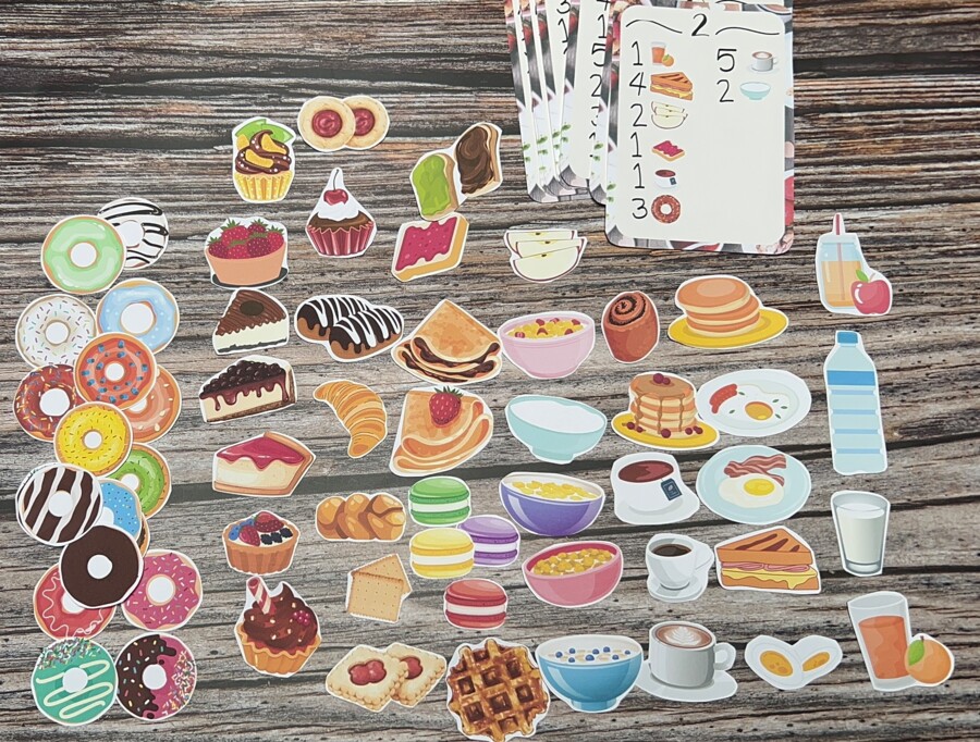 COUNTING FOOD, COLAZIONE AL BAR! numeri e cibo, learning numbers, breakfast game, gioco
