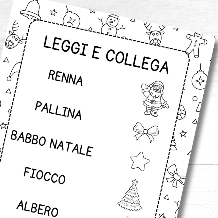 Schede didattiche di Natale classe prima