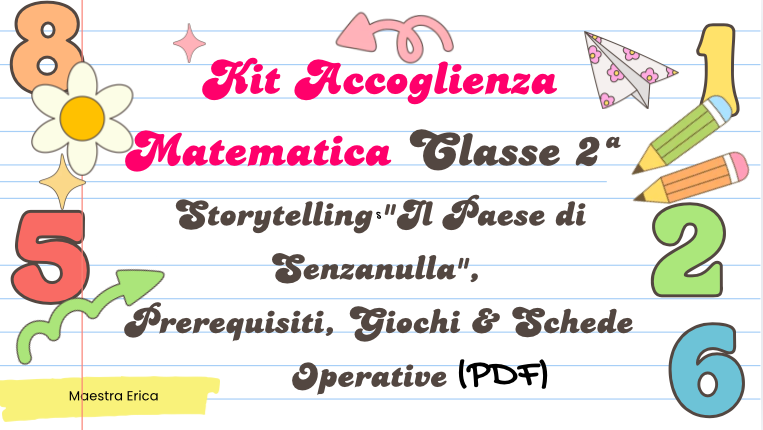 Kit Accoglienza Matematica Classe 2ª | Storytelling "Il Paese di Senzanulla", Prerequisiti, Giochi & Schede Operative