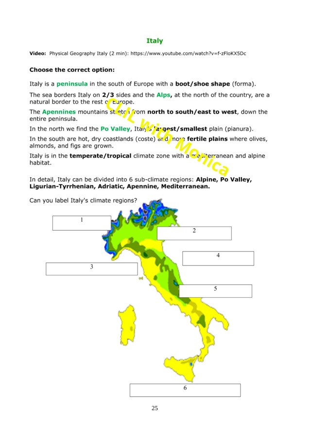 CLIL Geography Year 4: Italian LAND landscapes - CLIL Geografia classe 4^: I paesaggi italiani di TERRA